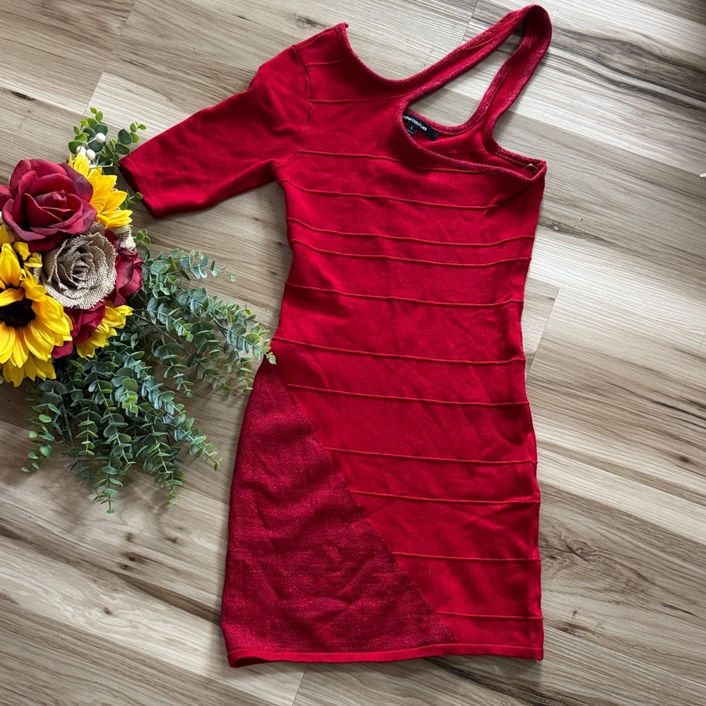 WOW Couture Vibrant Red One-Shoulder Dress